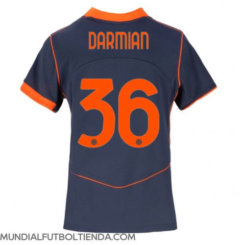 Camiseta Inter Milan Matteo Darmian #36 Tercera Equipación Replica 2025-26 para mujer mangas cortas
